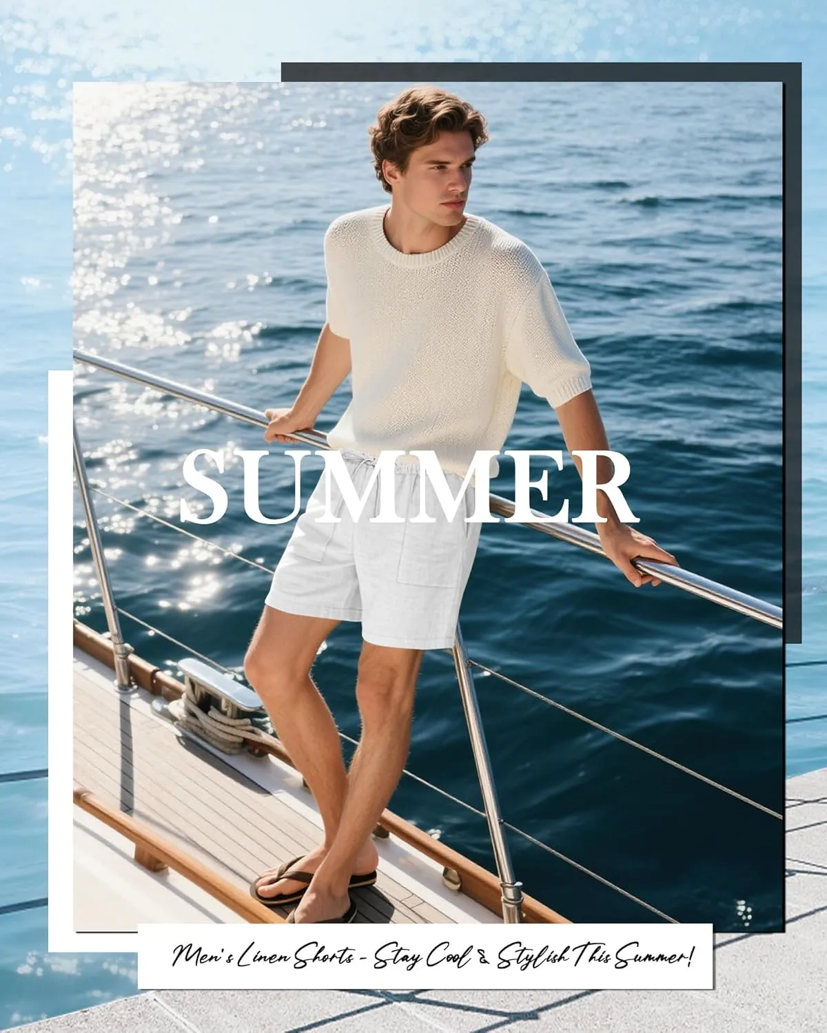 3 Pack Men's Linen Shorts, 3.5 Inch Cotton Drawstring Casual Summer Shorts Elastic Waist Beach Bottom with Pockets