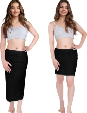 baotongle 2 Pieces Half Slips for Women 2 Kinds of Length 15 27inches Slip Under Dress Satin Lace Short Long Skirt