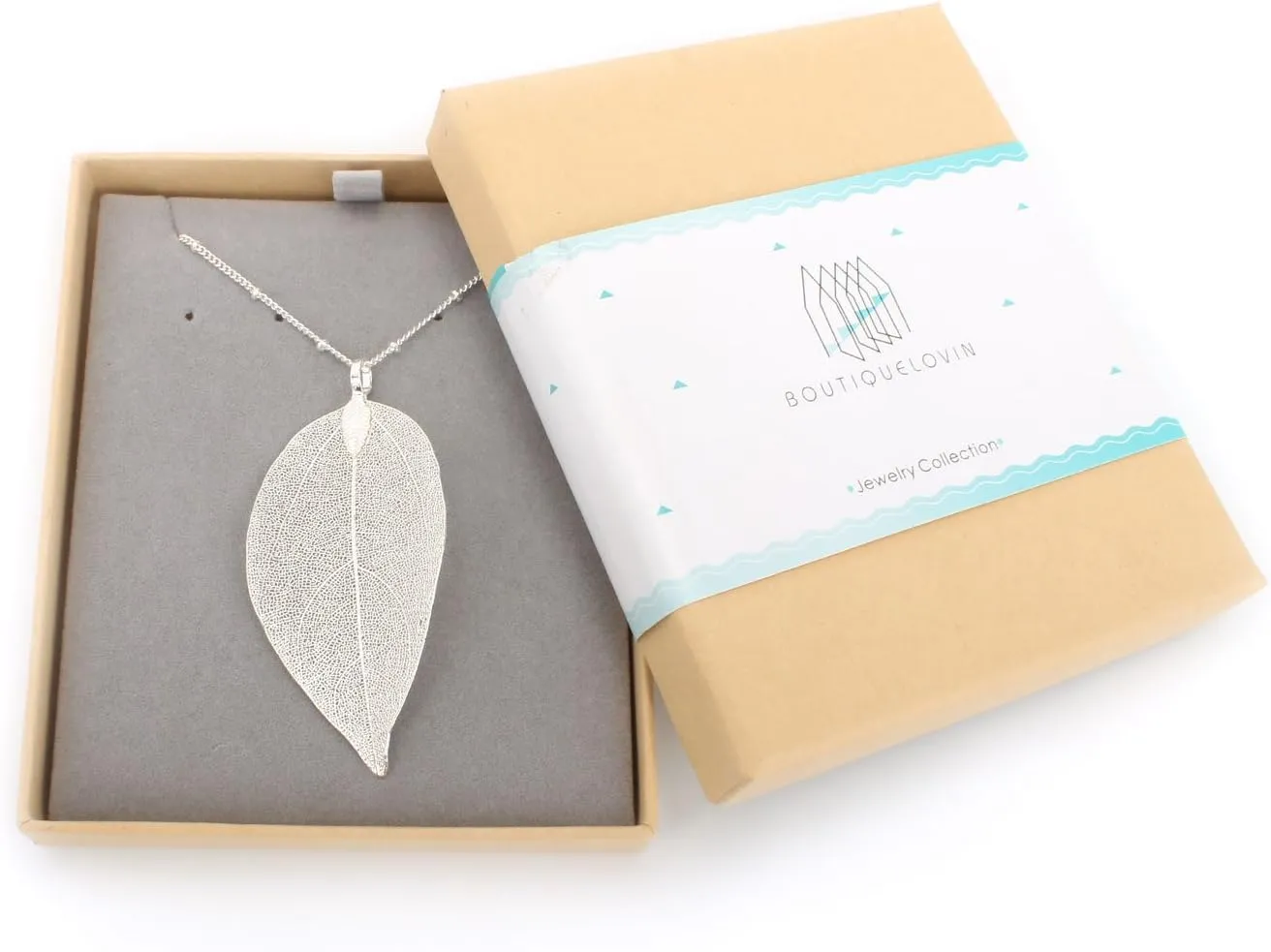 BOUTIQUELOVIN Filigree Long Leaf Pendant Dangle Necklace and Earring Jewelry Set Fashion for Women