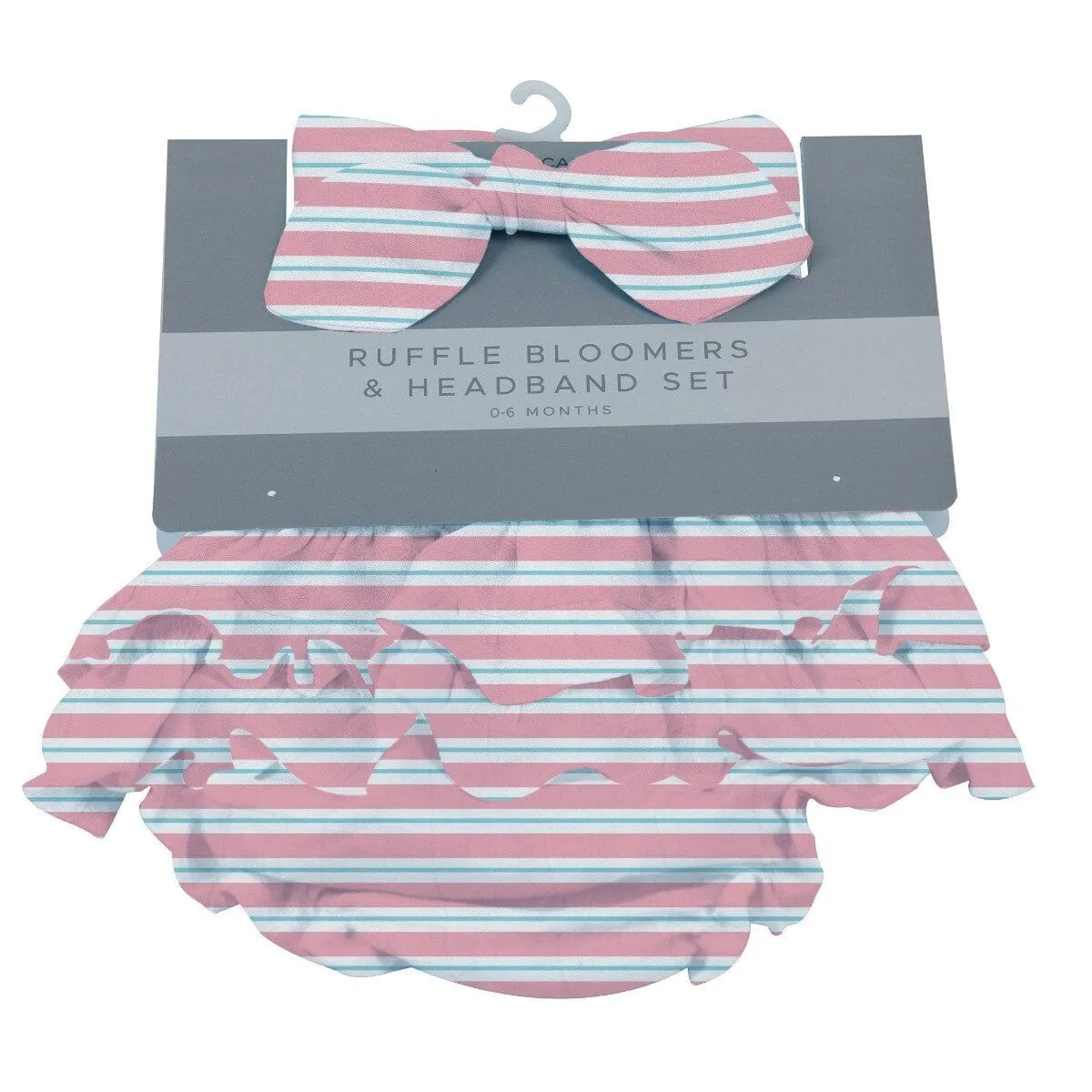 Candy Stripe Ruffle Bamboo Bloomer Headband Set