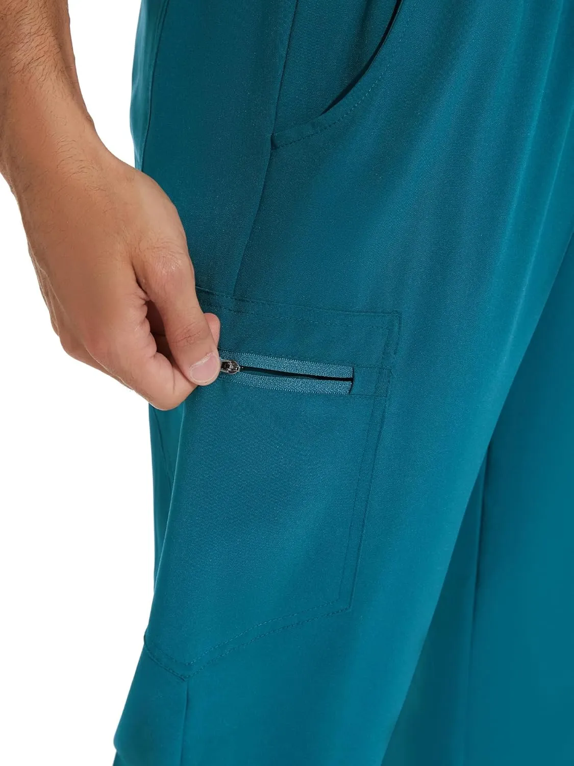 COZYFIT Scrubs for Men - 4 Pockets V-Neck Scrub Top and 7 Pockets Jogger Pants Mens Scrubs Set