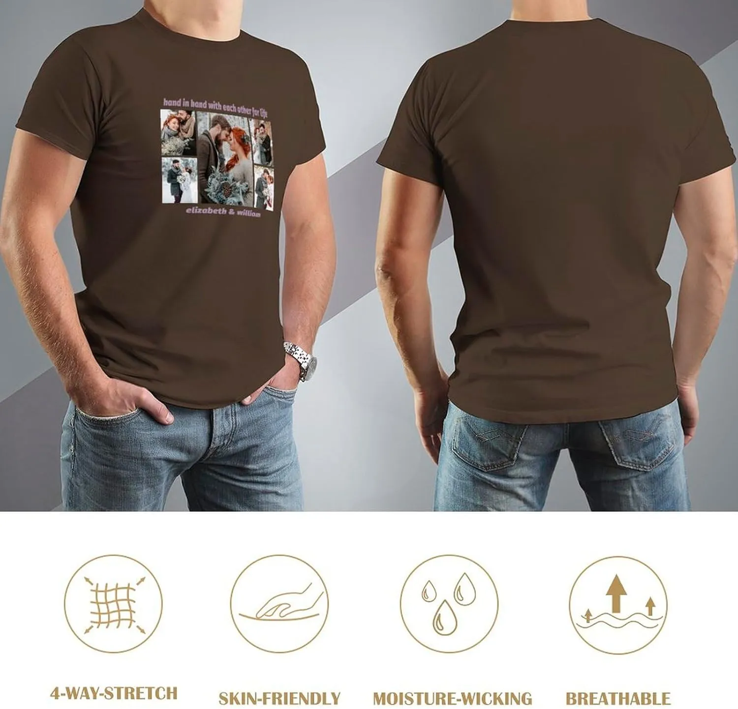 Custom Shirts for Men Women Design Your Own Front Print Photo Personalized T Shirt