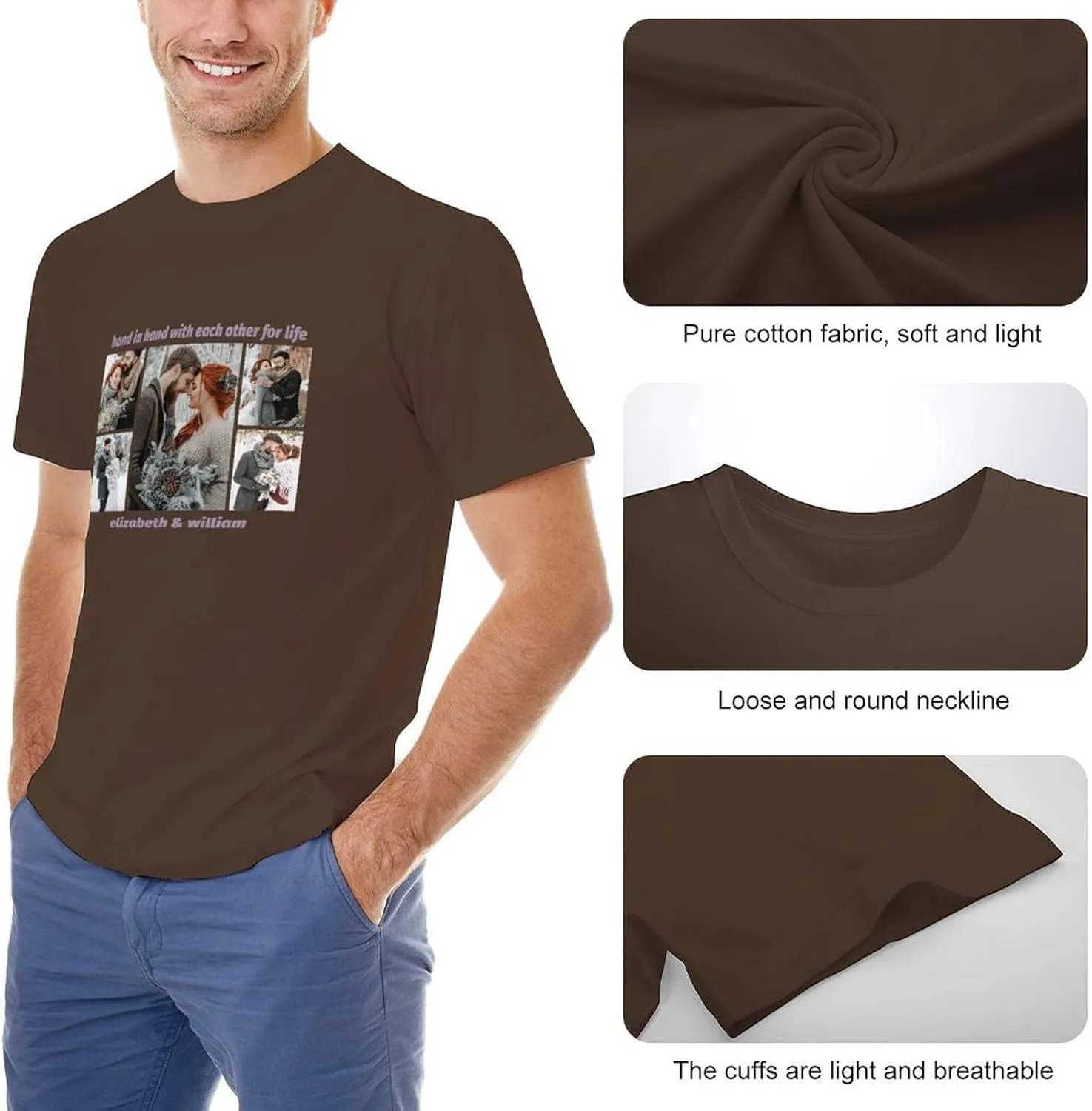 Custom Shirts for Men Women Design Your Own Front Print Photo Personalized T Shirt