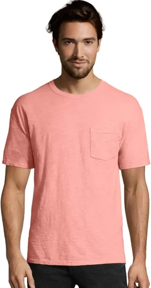Hanes Men's 1901 Heritage Dyed Short Sleeve Crew Neck Pocket Tee (5A59D GRTDYE)