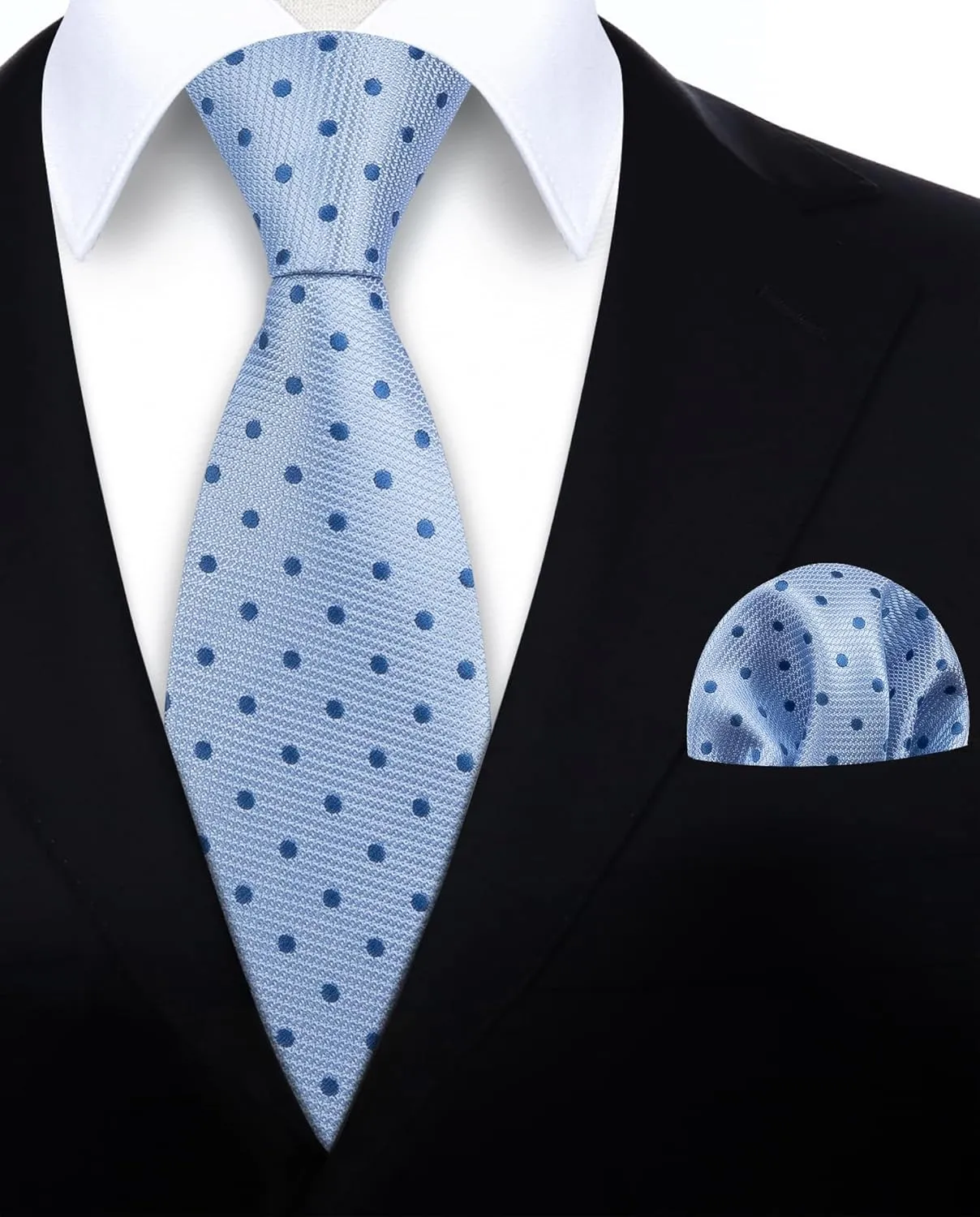 HISDERN Mens Tie Set Classic Woven Ties and Pocket Square Cufflinks Set Formal Business Wedding Neckties Handkerchief