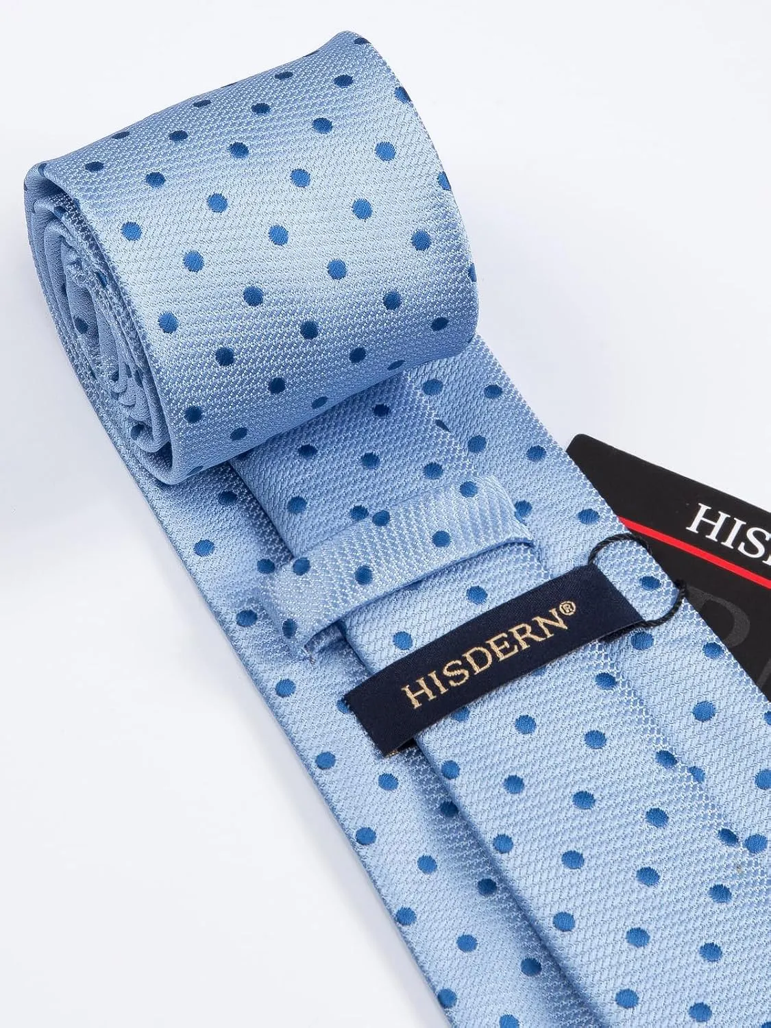 HISDERN Mens Tie Set Classic Woven Ties and Pocket Square Cufflinks Set Formal Business Wedding Neckties Handkerchief