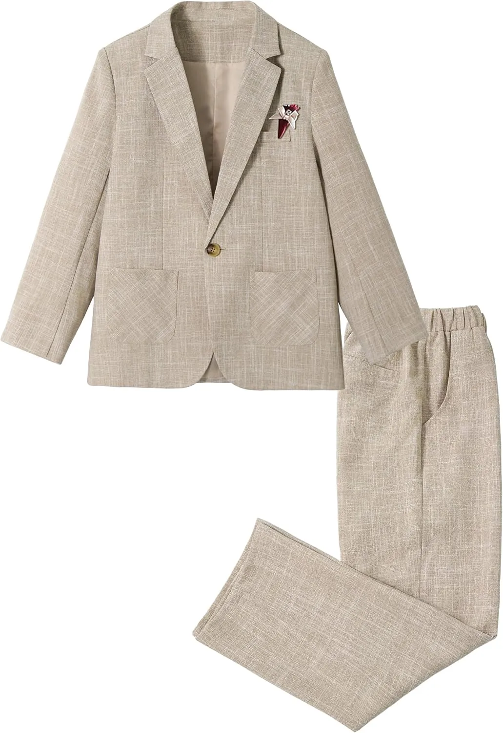 LOLANTA Kids Boys Plaid Suit Fashion Blazer Pants Set 2 Piece Formal Wear Outfit for Wedding