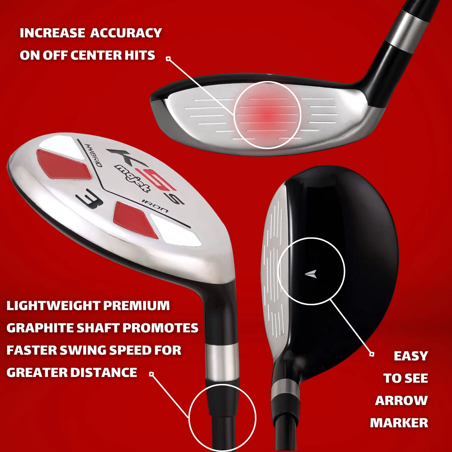 Men Standard Length Majek Hybrid Sets & Individual - Graphite Regular Flex