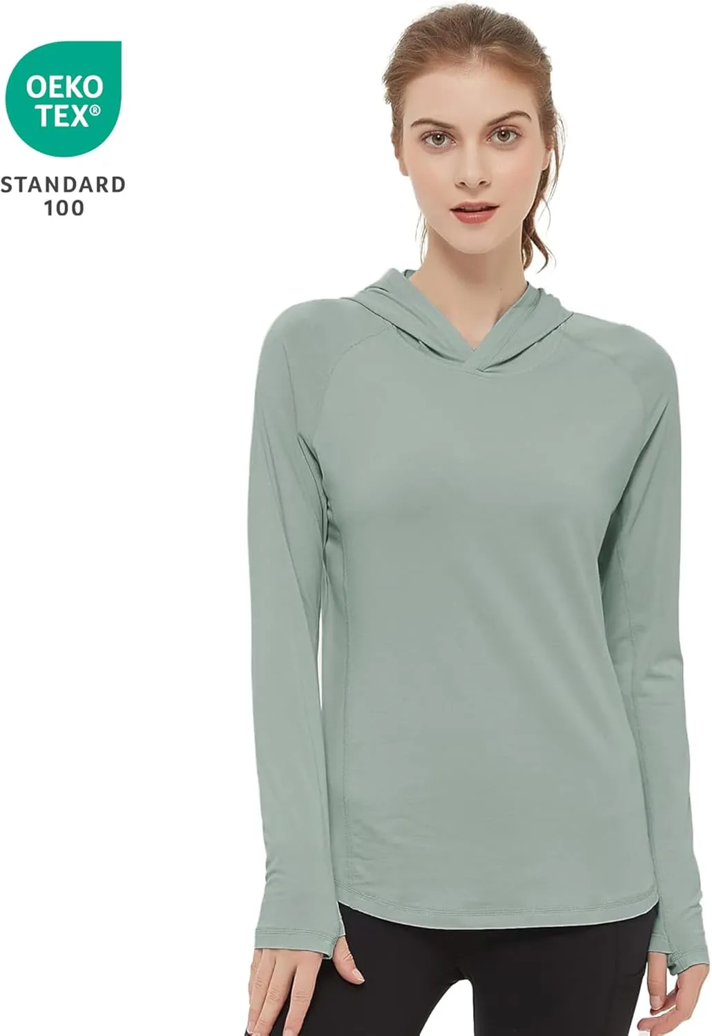 netdraw Women's Ultra-Soft Bamboo Viscose Hoodie UPF 50  Sun Protection Long Sleeve Shirt