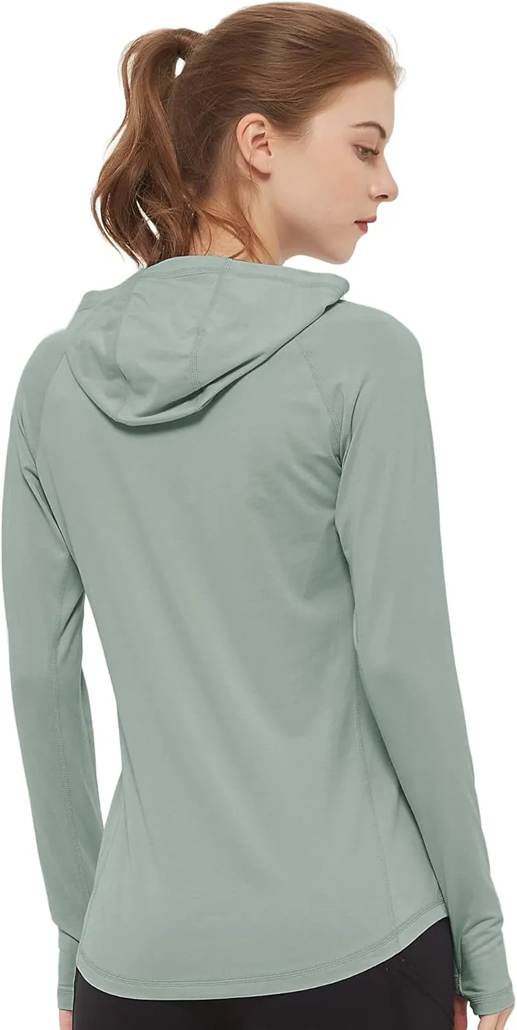 netdraw Women's Ultra-Soft Bamboo Viscose Hoodie UPF 50  Sun Protection Long Sleeve Shirt