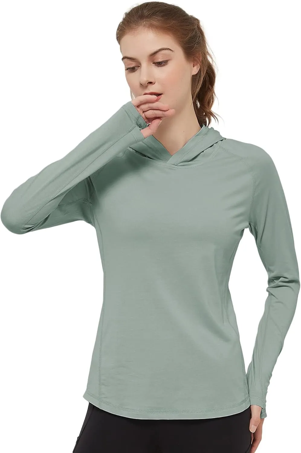 netdraw Women's Ultra-Soft Bamboo Viscose Hoodie UPF 50  Sun Protection Long Sleeve Shirt