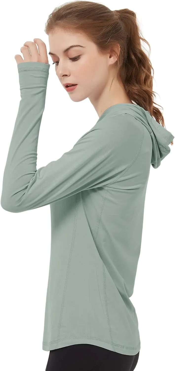 netdraw Women's Ultra-Soft Bamboo Viscose Hoodie UPF 50  Sun Protection Long Sleeve Shirt