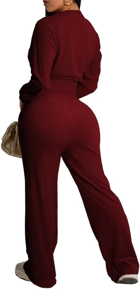 Nimsruc 2 Piece Outfits Velour Tracksuit For Women Zip Up Short Style Velvet Jogger Sweatsuit Matching Sets For Women