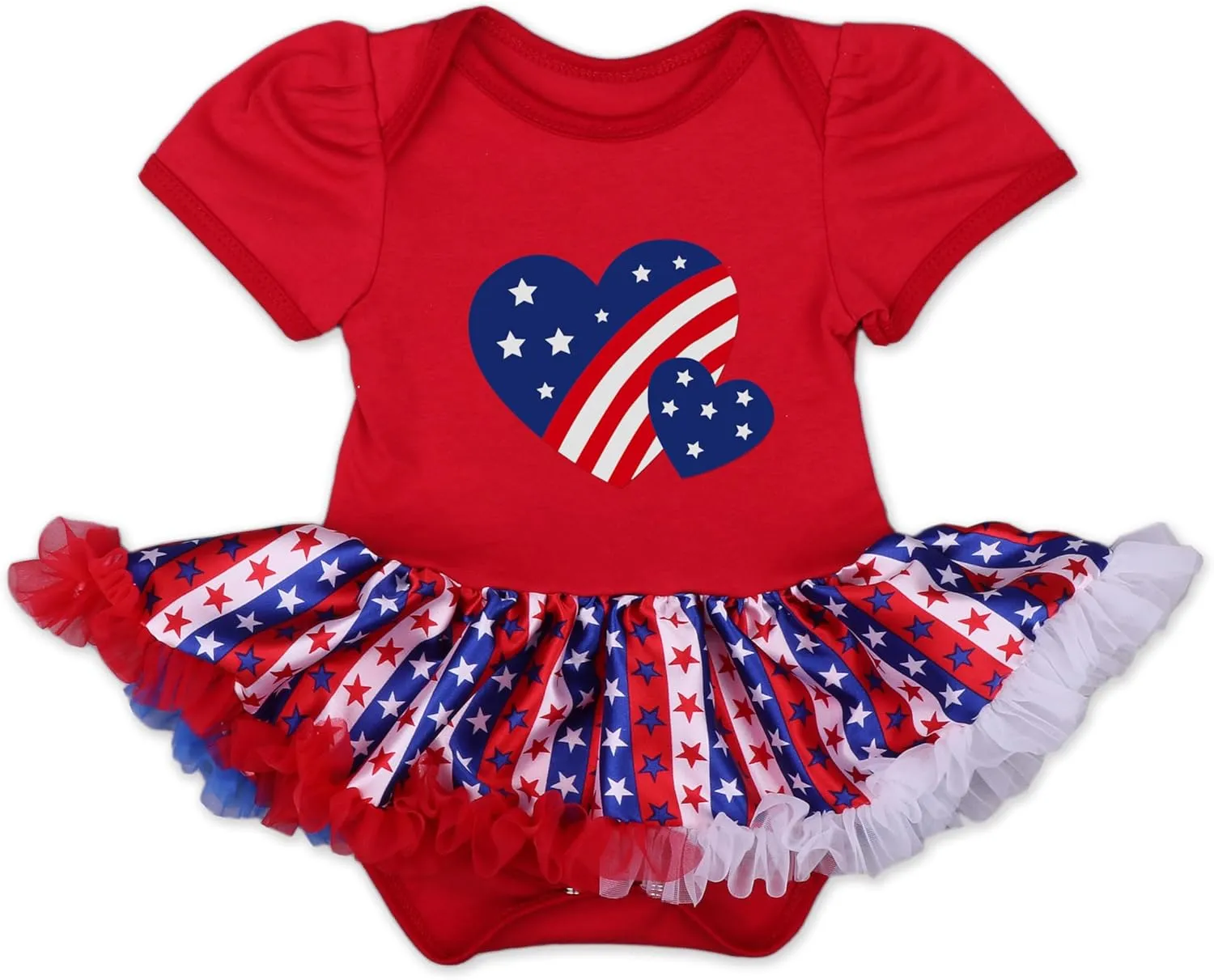 RONGTAI My First 4th of July Baby Girl Outfit Independence Day Tutu Skirt Short Headband Set 0-18 Months