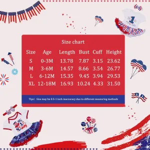 RONGTAI My First 4th of July Baby Girl Outfit Independence Day Tutu Skirt Short Headband Set 0-18 Months