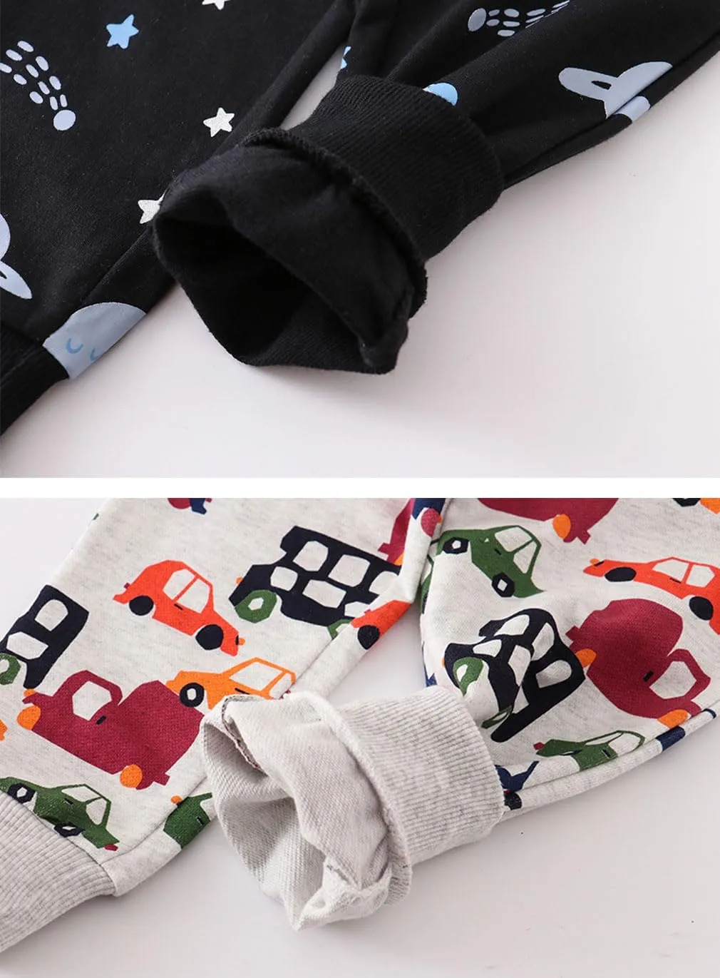 Toddler Boys Jogger Pants Boy Cotton Drawstring Elastic Waist Sweatpants Joggers 2 Pack Set 2-7T