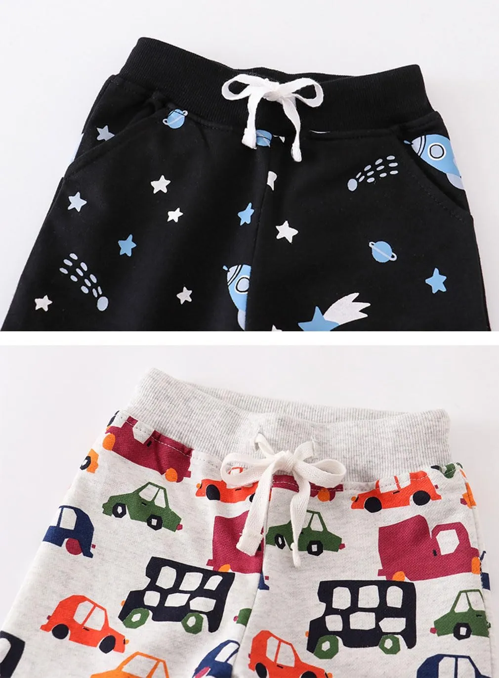 Toddler Boys Jogger Pants Boy Cotton Drawstring Elastic Waist Sweatpants Joggers 2 Pack Set 2-7T