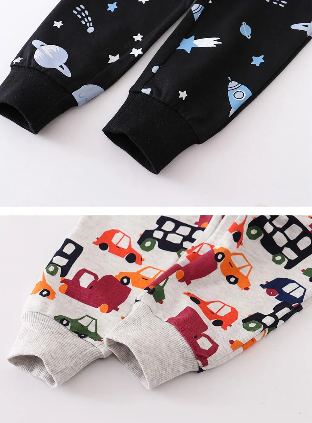 Toddler Boys Jogger Pants Boy Cotton Drawstring Elastic Waist Sweatpants Joggers 2 Pack Set 2-7T