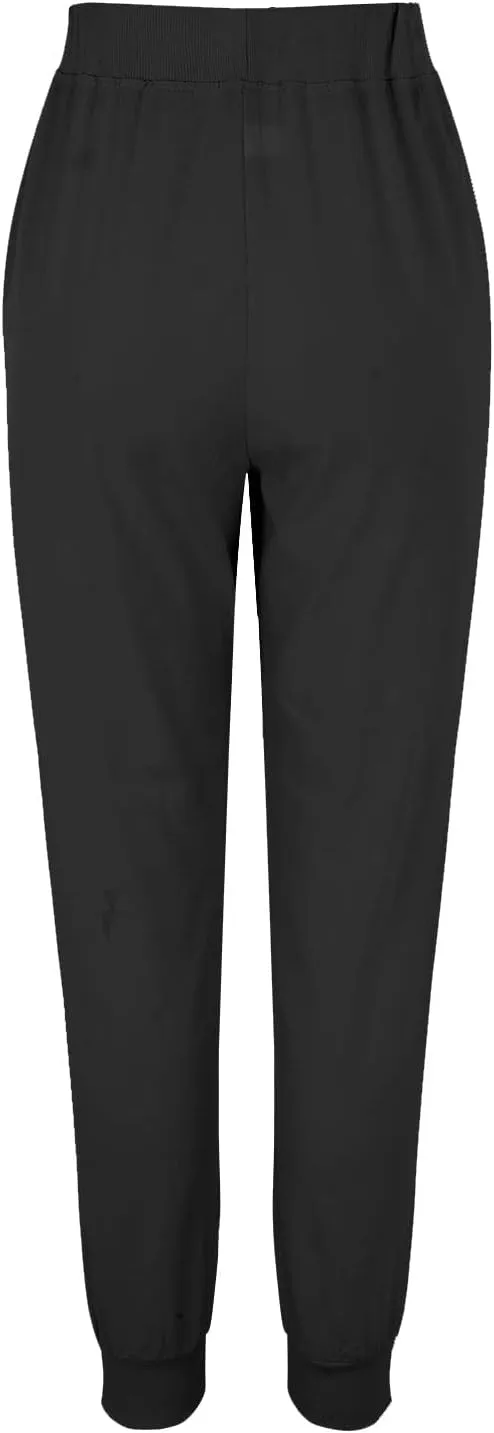 Womens Tapered Pants Cotton Linen Summer Casual High Waist Lightweight Jogger Pants Drawstring Hiking Trousers with Pockets