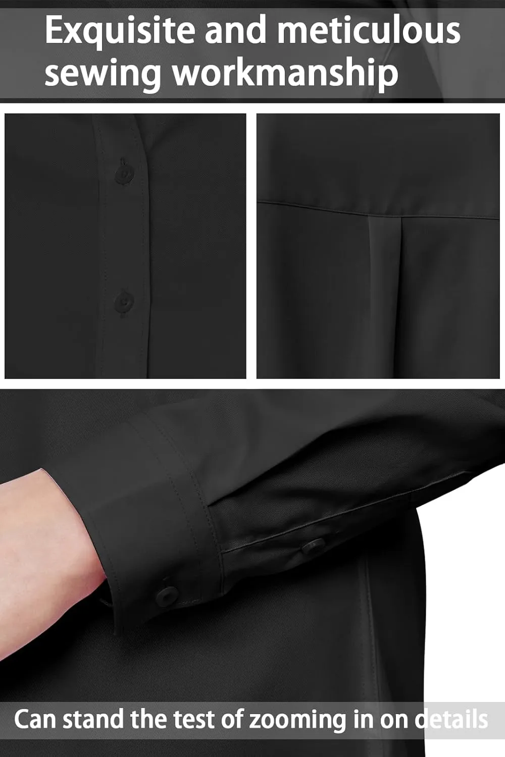 Wrinkle Free Womens Button Down Shirts for Women Long Sleeve Stretch Business Office Formal Work Blouses Tops