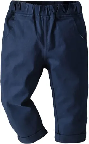 Yartina Toddler Baby Boys Jogger Pants Pull On Cargo Dungarees Drawstring Sweatpants with Pockets Casual Wear